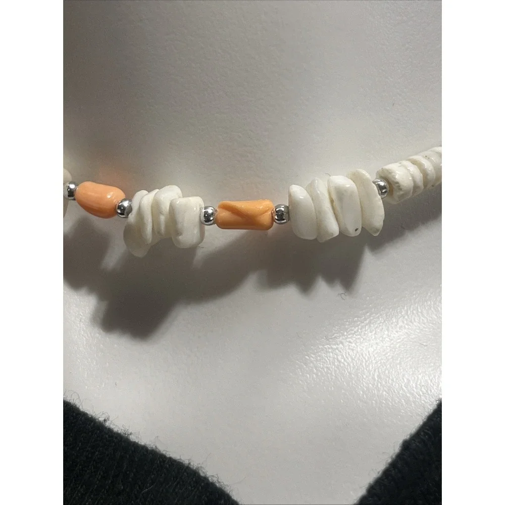 Vintage Hawaiian White Puka Shell Necklace 7 